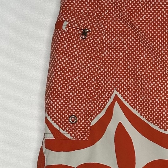 Patagonia Paddle Board Shorts Orange‎ White Lined Swim Trunks Lace Closure Sz 32 - Picture 6 of 7